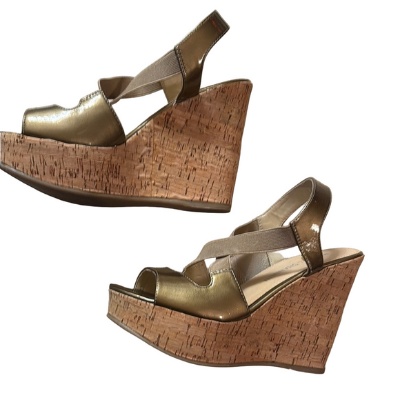 Michael Shannon Shoes - Michael Shannon Metallic Gold Wedges